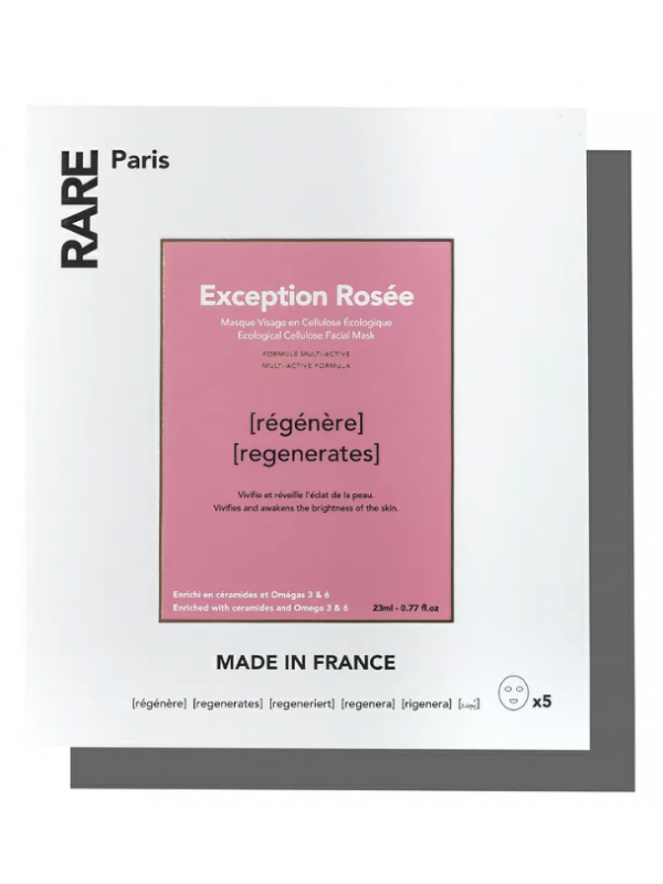 RARE Paris Набір з п'яти відновлюючих масок для обличчя з церамідами, Омега 3 та 6 Box of 5 Exception Rosee Regenerating 5*23 мл