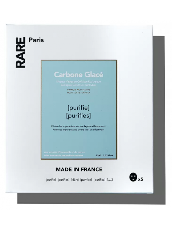 RARE Paris Набір з п'яти очищувальних масок для обличчя з гамамелісом та екстрактом мальви Box of 5 Carbone Glace Purifying 5*23 мл