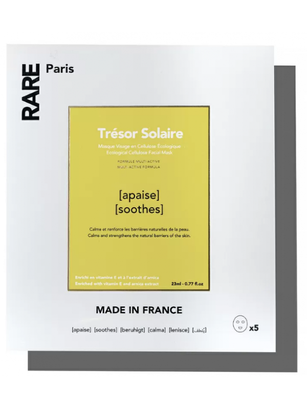 RARE Paris Набір з п'яти заспокійливих масок для обличчя з Вітаміном Е та екстрактом арнікиBox of 5 Tresor Solaire Soothing 5*23 мл
