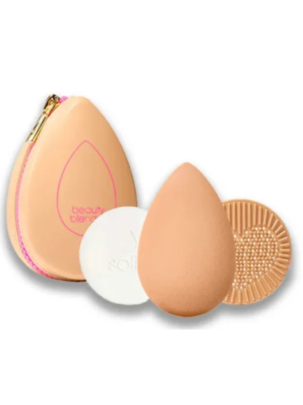 Beautyblender Лімітований набір 4в1 Besties Bronze Starter Set  спонж, мило для спонжу, силіконовий килимок і сумочка