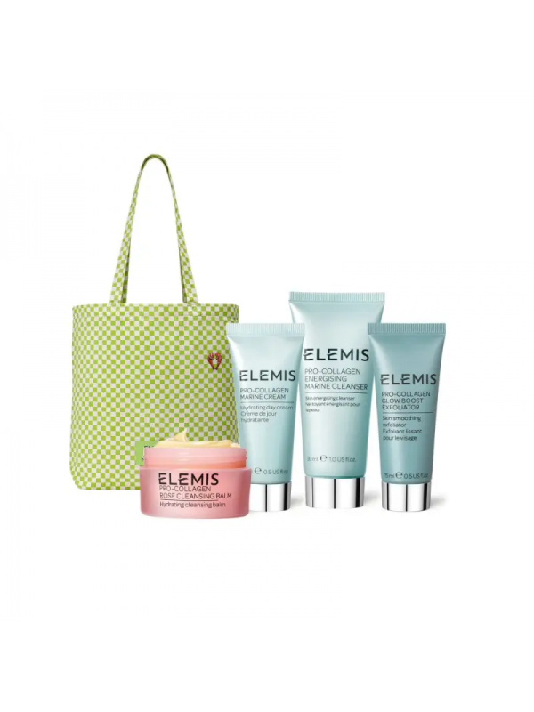 Elemis Бестселери для сяяння шкіри у дизайнерській сумці-шопері Kit: ELEMIS&Srimps Glow Discovery Edit