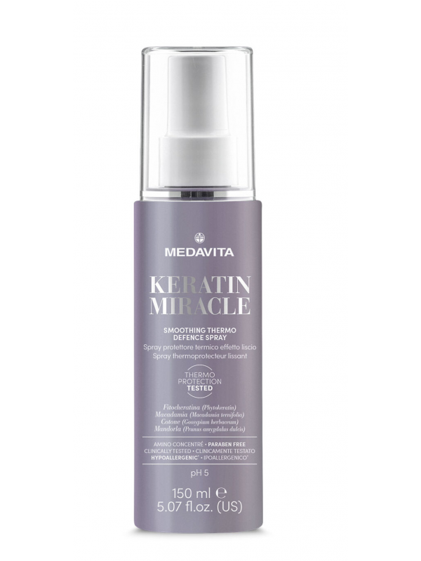 MEDAVITA Розгладжувальний термальний протектор Keratin Miracle Smoothing Thermo Defence Spray 150 мл