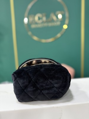 ECLAT Косметичка текстильна маленька 17 см Чорна з леопардом