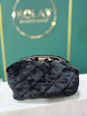 ECLAT Косметичка текстильна середня 24 см Чорна з леопардом