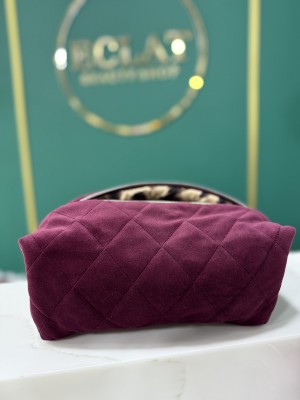 ECLAT Косметичка текстильна середня 24 см Бордо з леопардом