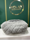 ECLAT Косметичка текстильна середня 24 см Сіра пухнаста
