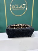 ECLAT Косметичка текстильна для Дайсон з карманами 35 см Чорна з леопардом