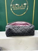 ECLAT Косметичка текстильна для Дайсон з карманами 35 см Темно-сіра з Рожевою клітиною