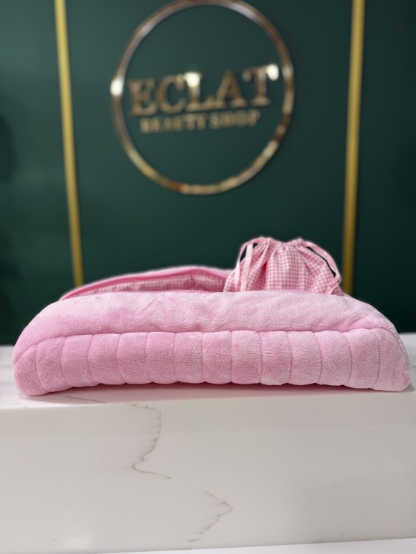 ECLAT Косметичка текстильна для вирівнювача 40 см Рожева з Рожевою клітиною