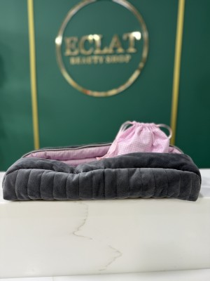 ECLAT Косметичка текстильна для вирівнювача 40 см Темно-сіра з Рожевою клітиною