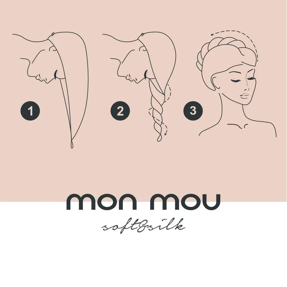 Mon Mou Полотенце-тюрбан двухсторонний шелк-махра Белый 1 шт - фото 4