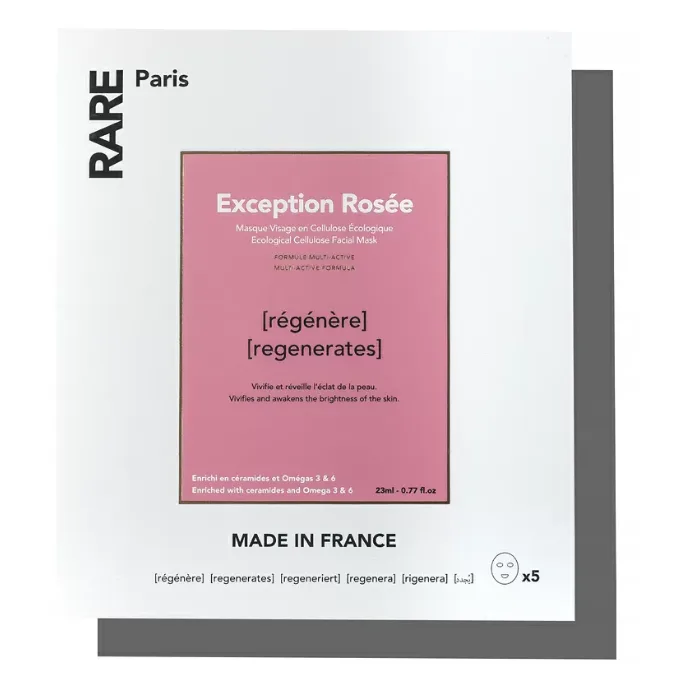 RARE Paris Набор из пяти восстанавливающих масок для лица с церамидами, Омега 3 и 6 Box of 5 Exception Rosee Regenerating 5*23 мл