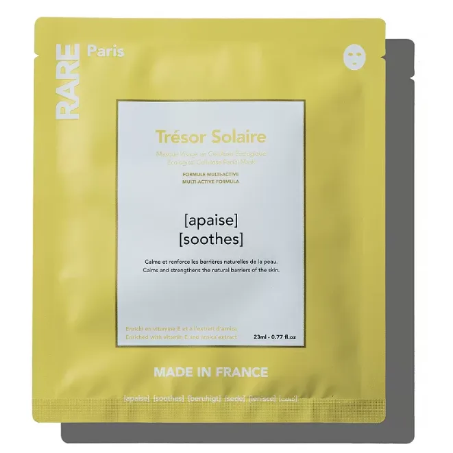 RARE Paris Успокаивающая маска для лица с витамином Е и экстрактом арники Tresor Solaire Soothing 23 мл