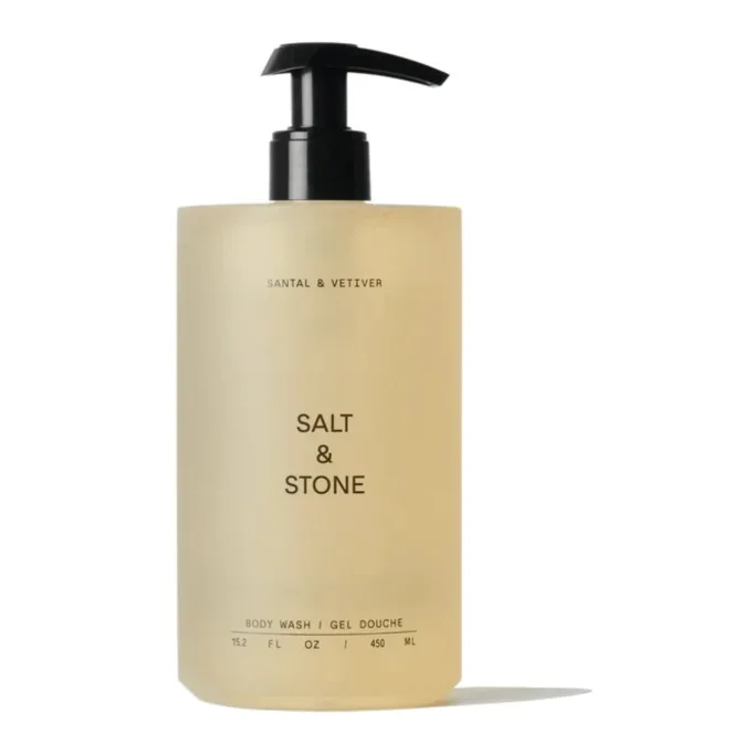 Salt &amp; Stone Антиоксидантний гель для душу з ароматом сандалового дерева та ветиверу Body Wash Santal &amp; Vetiver 450 мл