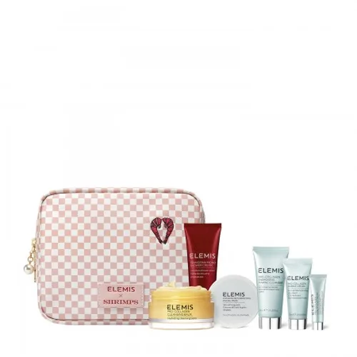 Elemis Легендарная коллекция бестселлеров в дизайнерской Тревел косметичке для Нее Shrimps Travel Icons Collection