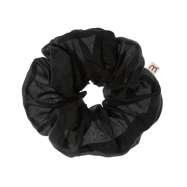 Mon Mou Супер объемная резинка из натурального шелка Silk Volume Scrunchie Черная 1 шт