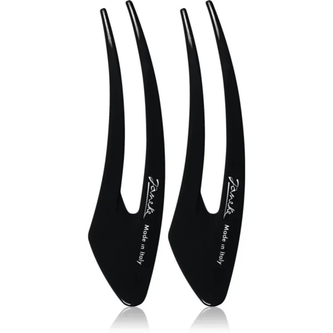 Janeke Заколка для волосся Hair Clip Чорні розмір L 15 см 2 шт