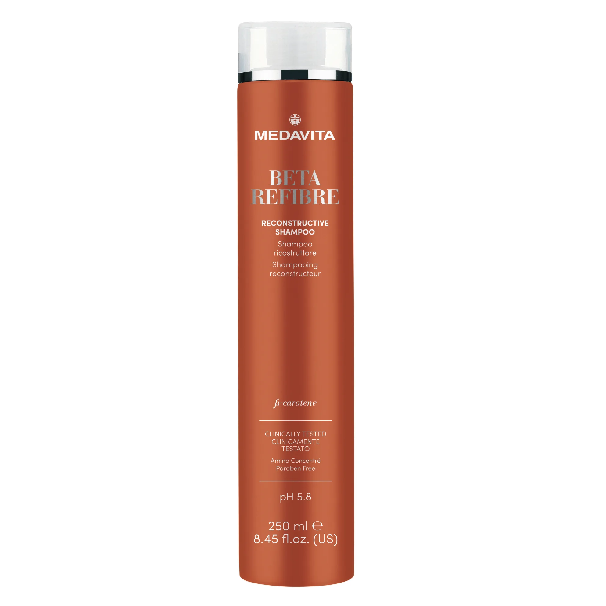 MEDAVITA Шампунь восстанавливающий для поврежденных волос Beta Refibre Shampoo Ricostruttore 250 мл