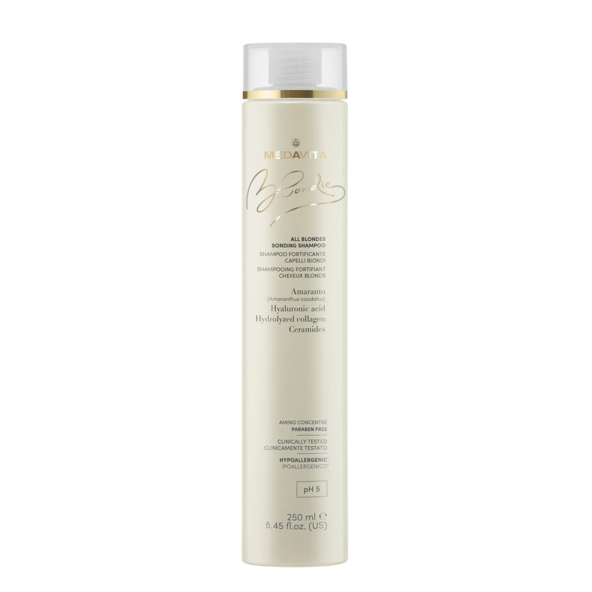 MEDAVITA Укрепляющий шампунь для всех типов светлых волос ALL BLONDES BONDING SHAMPOO 250 мл