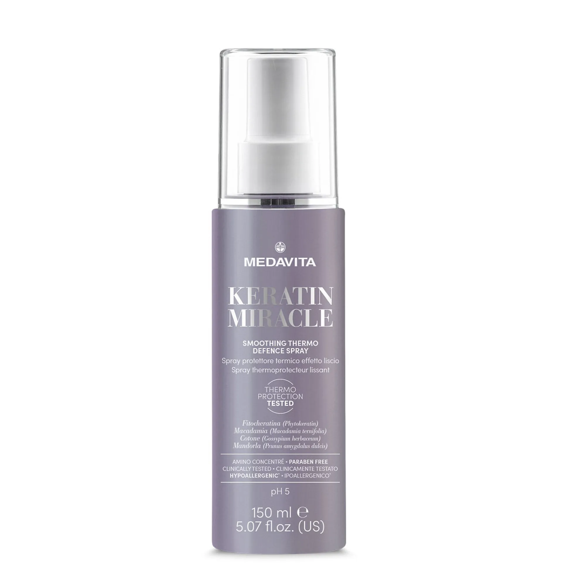 MEDAVITA Разглаживающий термальный протектор Keratin Miracle Smoothing Thermo Defence Spray 150 мл