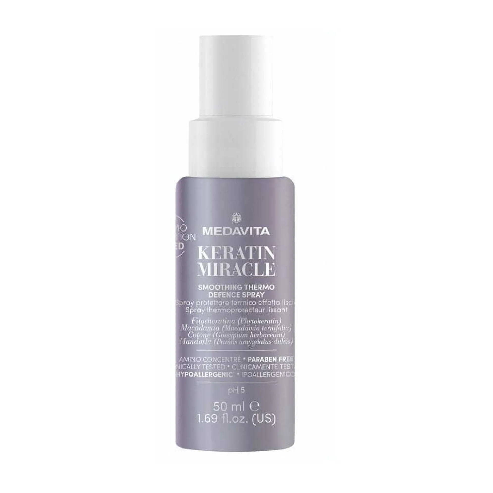 MEDAVITA Разглаживающий термальный протектор Keratin Miracle Smoothing Thermo Defence Spray 50 мл