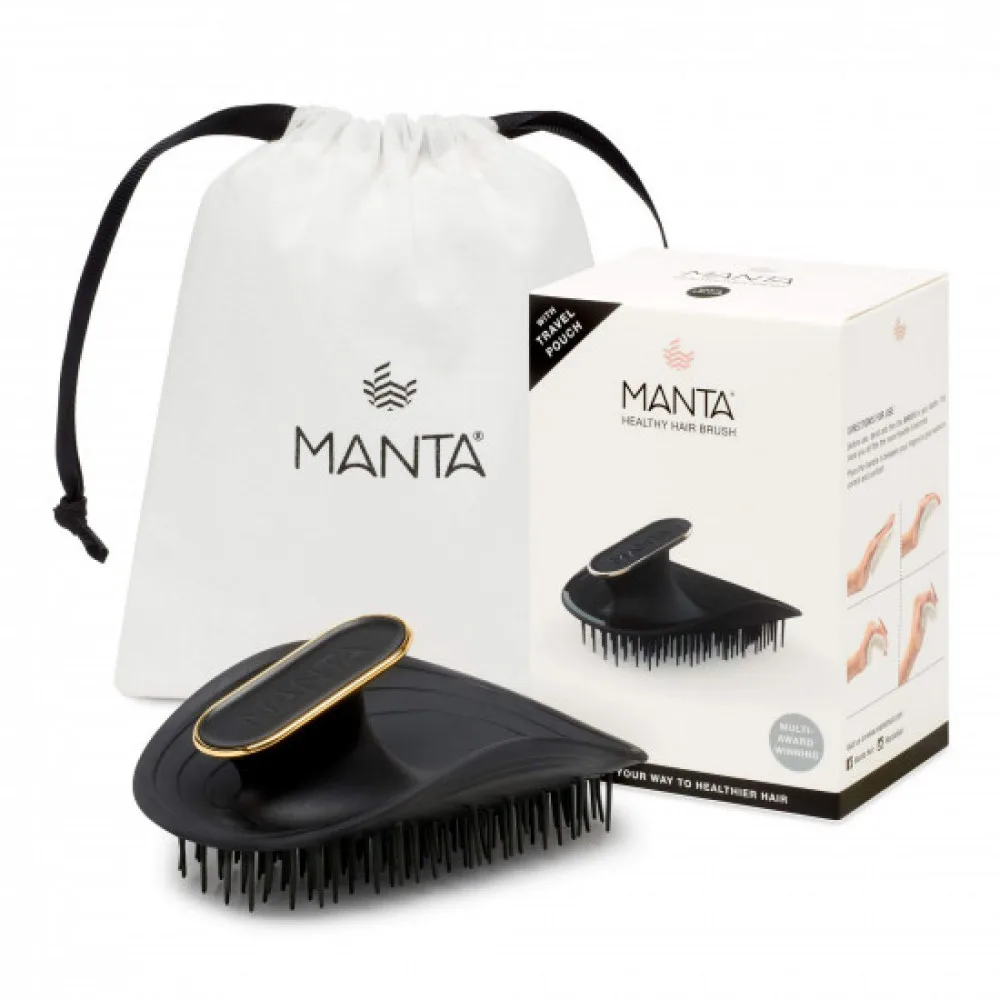 MANTA Щетка для волос черная Healthy Hair Brush Black/Gold - фото 4