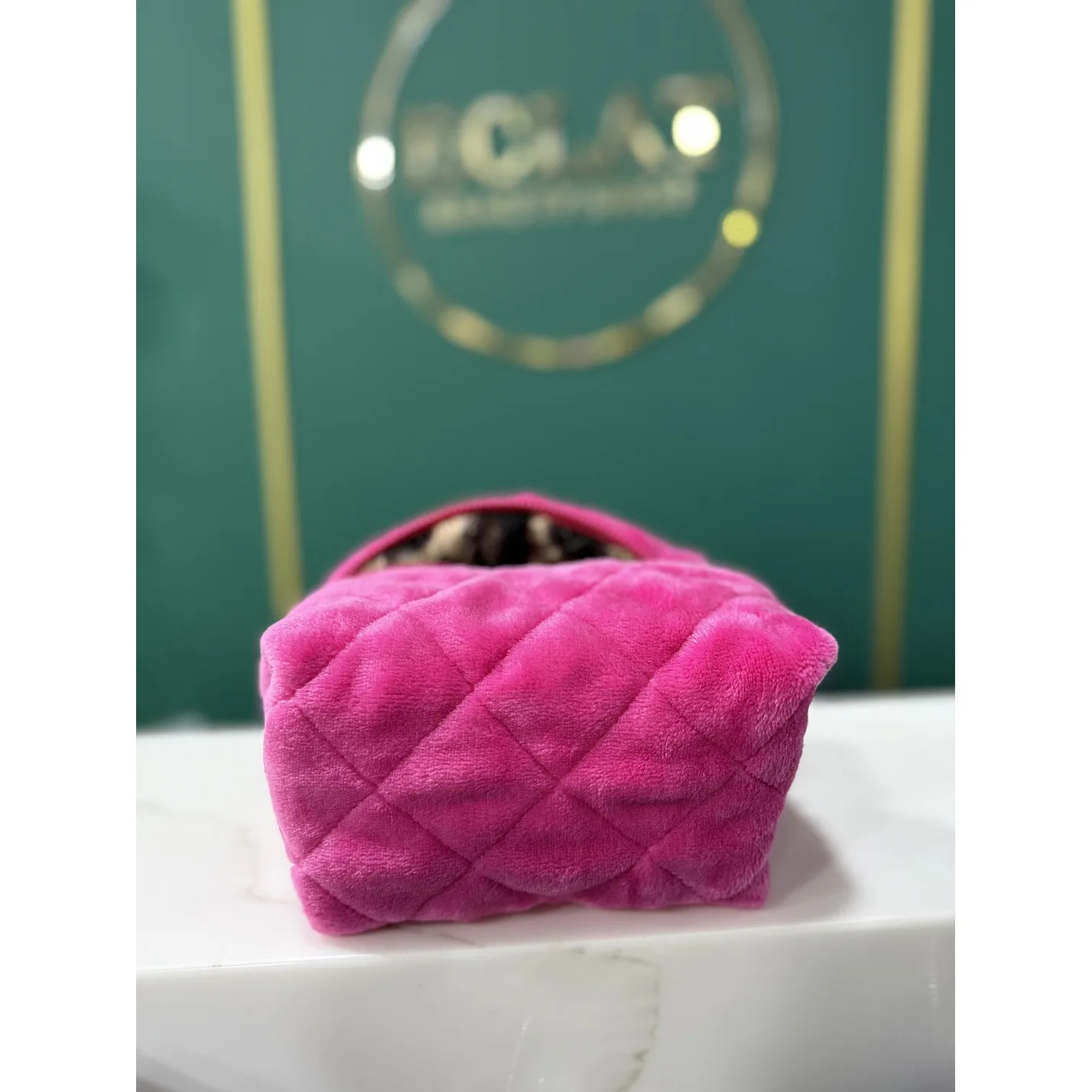 ECLAT Косметичка текстильная маленькая 17 см Розовая с леопардом