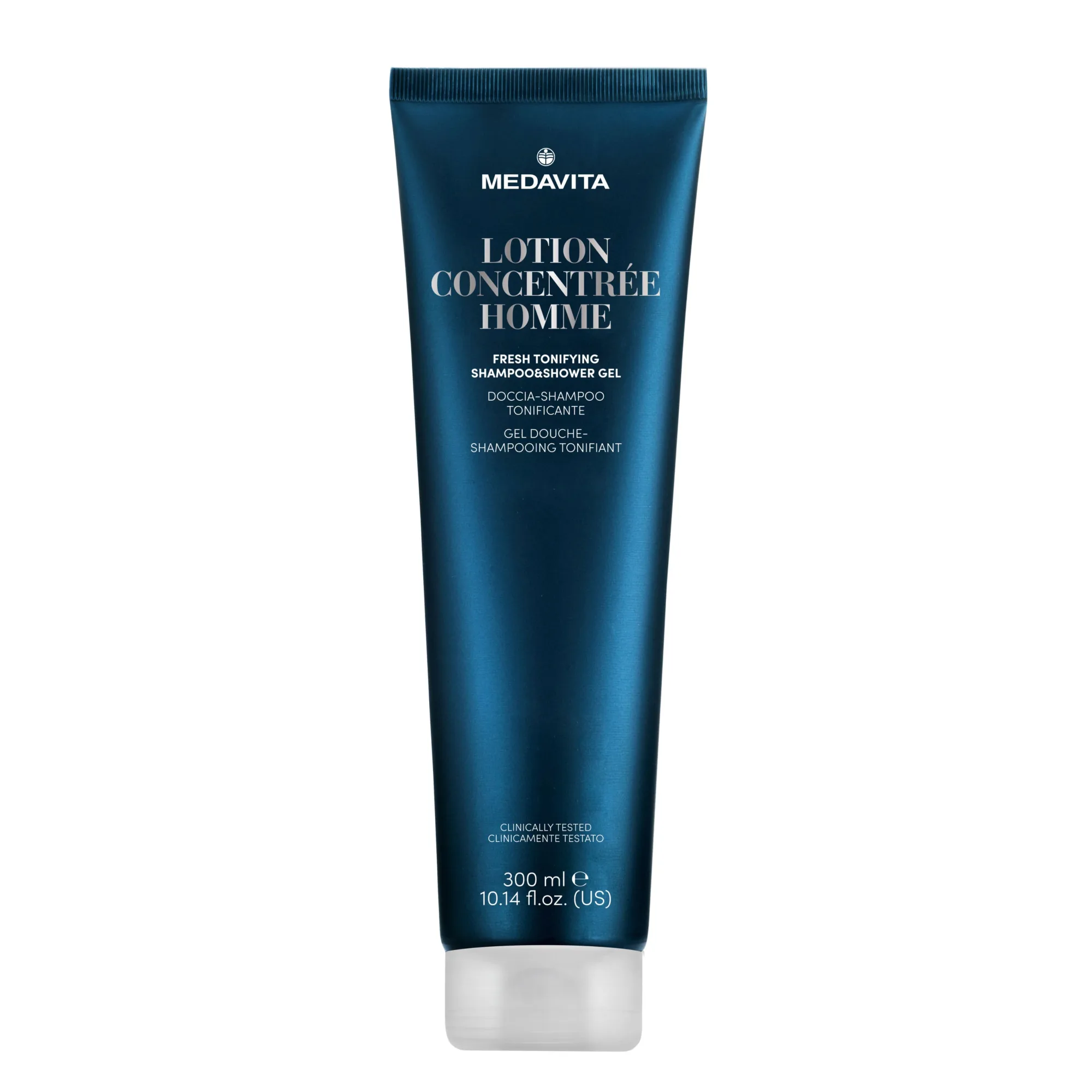 MEDAVITA Тонизирующий шампунь и гель для душа для мужчин Lotion Concenree Homme Fresh Tonifying Shampoo &amp; Shower Gel 300 мл