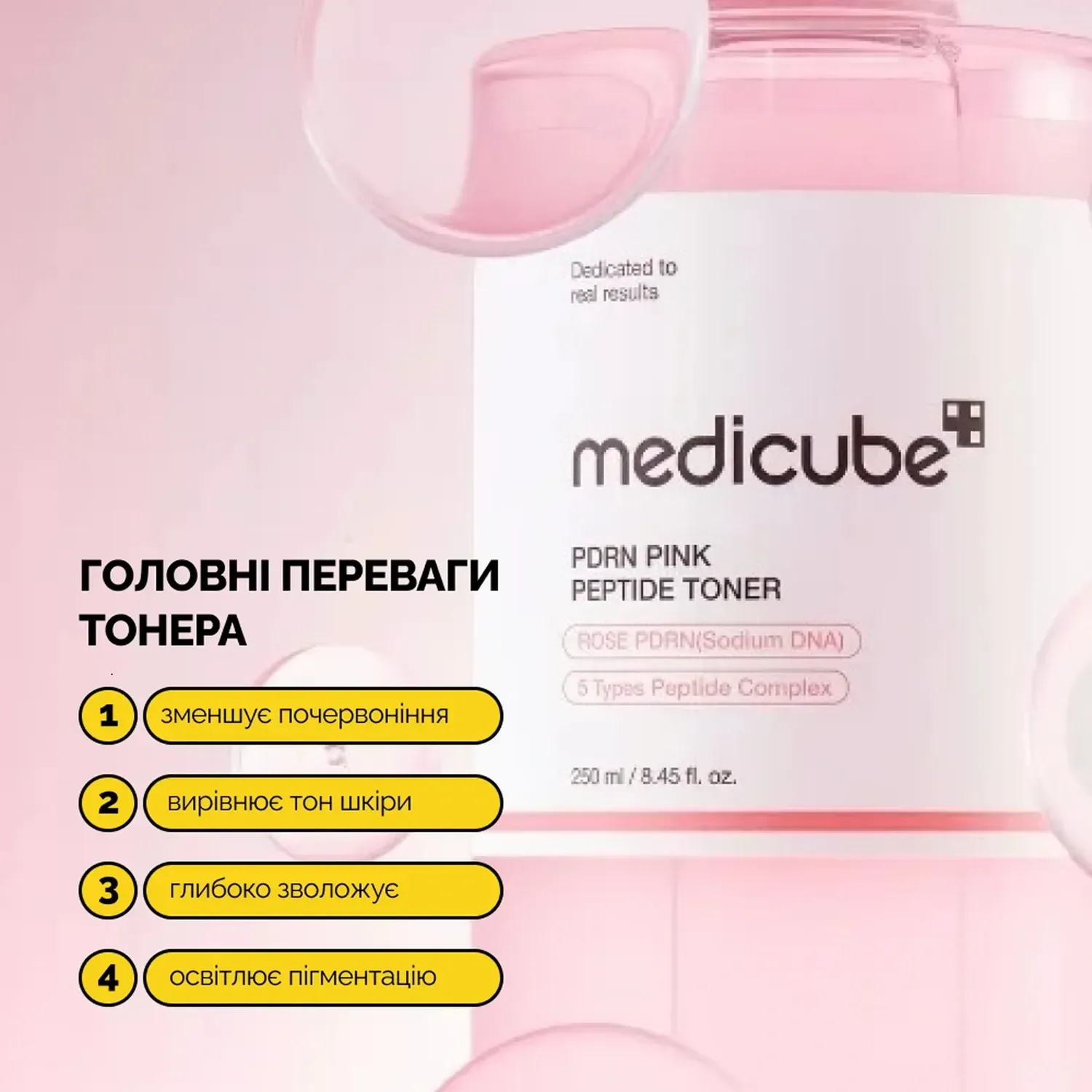 Medicube Успокаивающий тонер с полинуклеотидами и центеллой PDRN Pink Cica Soothing Toner 250 мл - фото 4