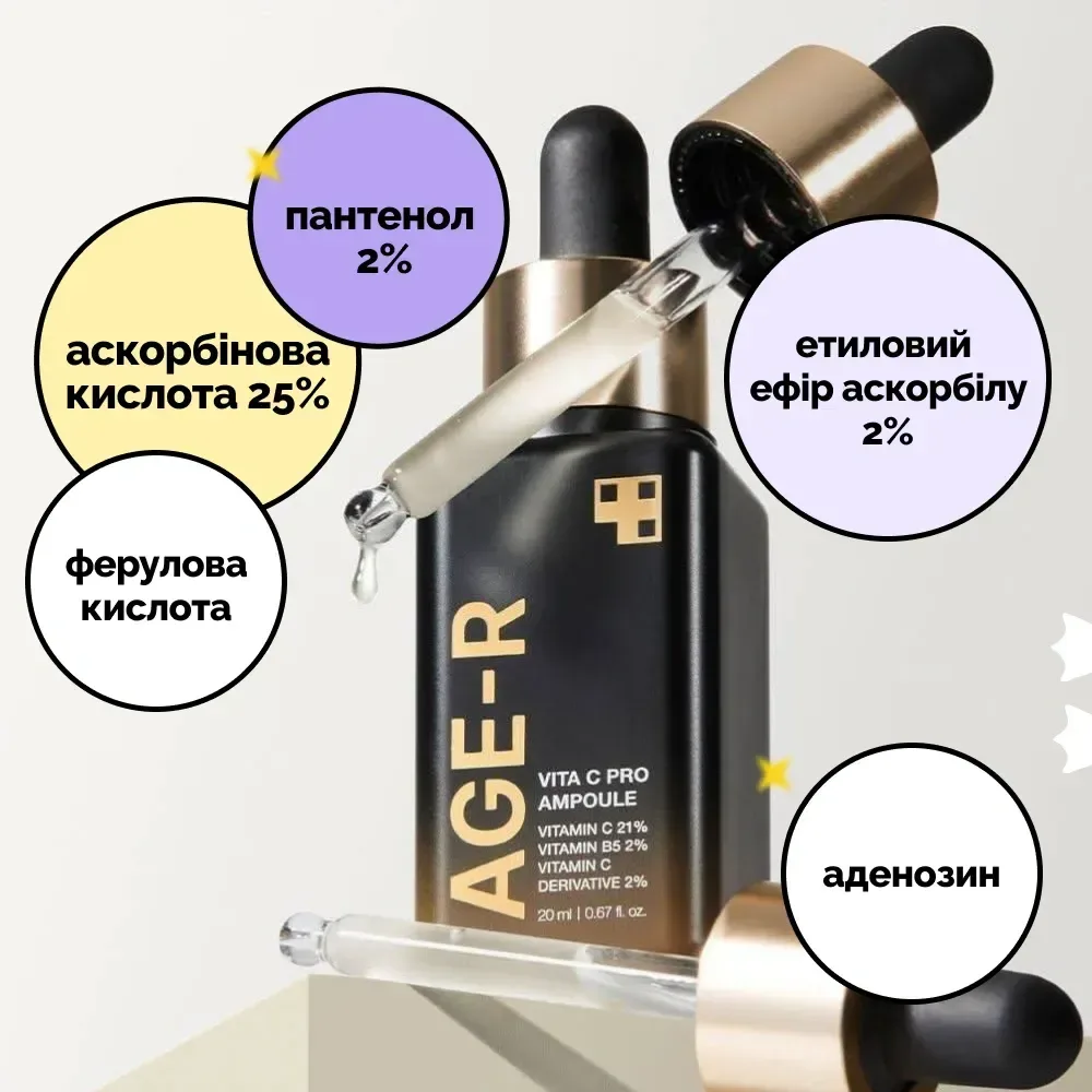Medicube Сыворотка из 21% витамина С против пигментных пятен AGE-R Vita C Pro Ampoule 20 мл - фото 2