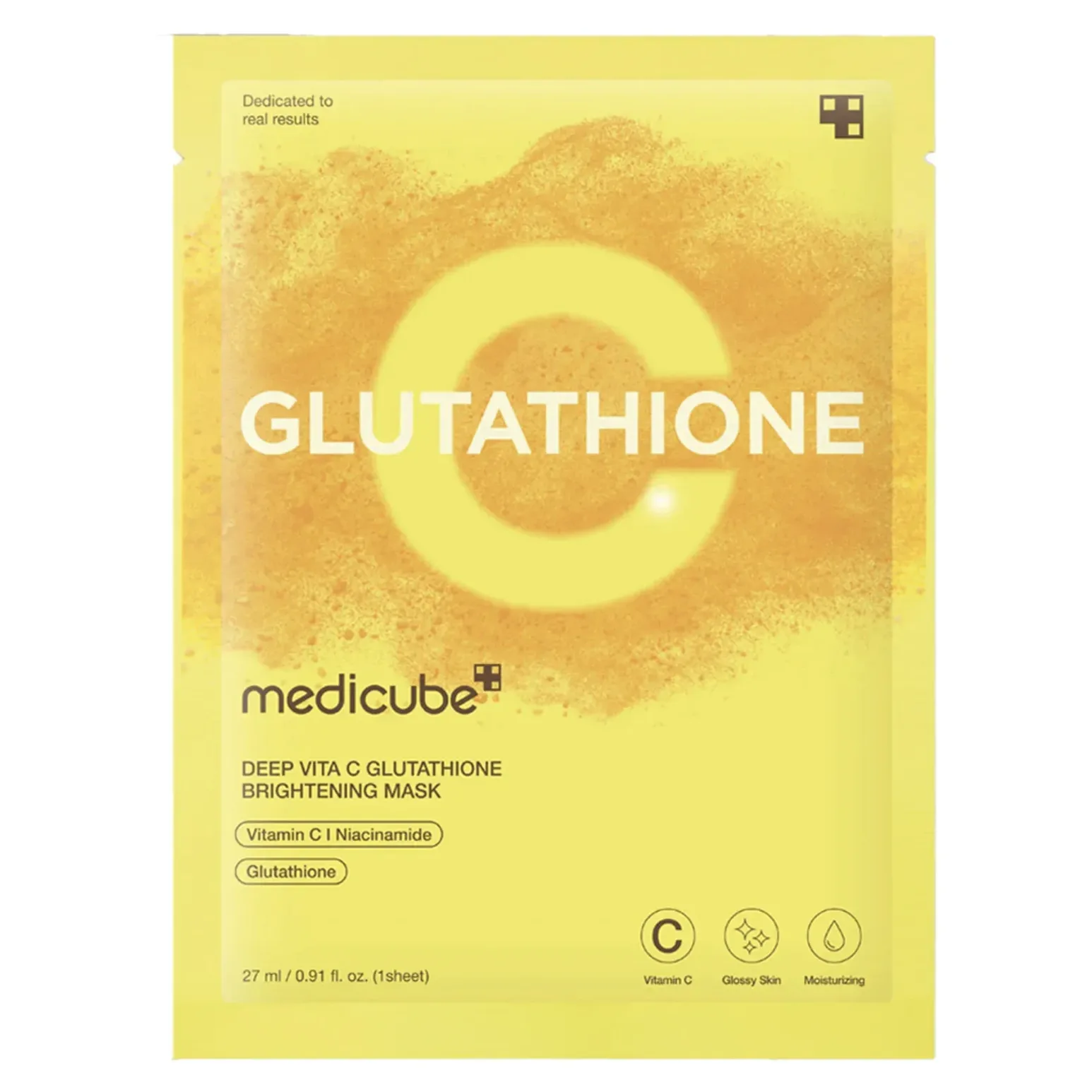 Medicube Тканевая маска с витамином С и глутатионом для осветления и сияния Deep Vita C Glutatihione Brightening Mask, 27 мл*1 шт