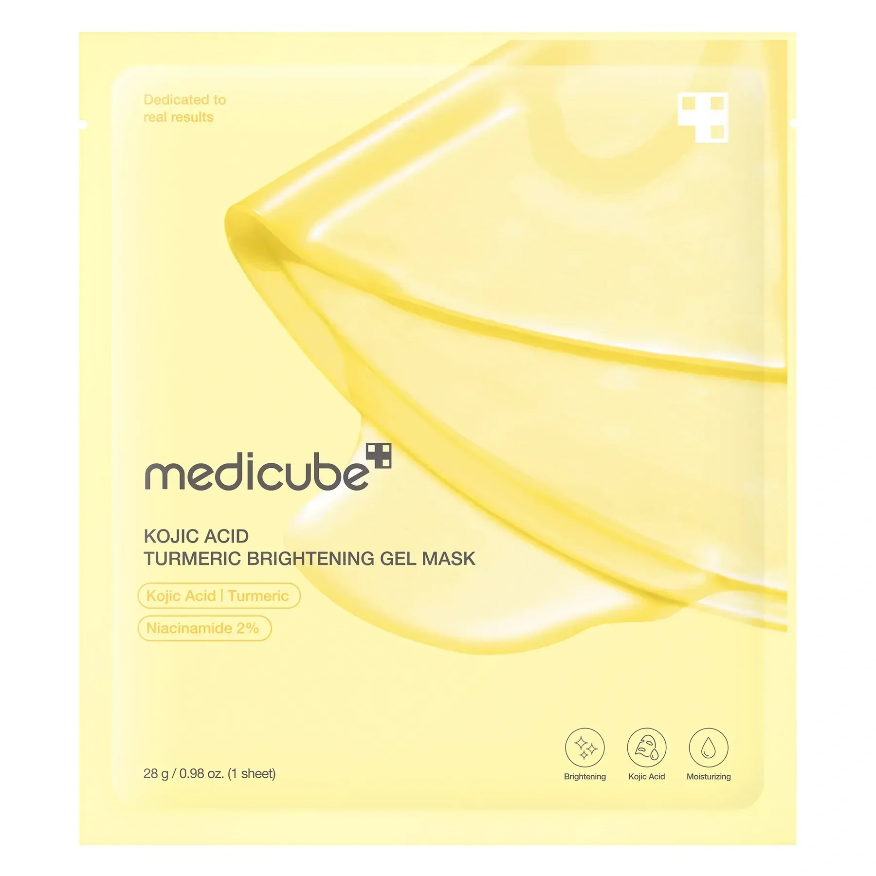 Medicube Осветляющая гидрогелевая маска с койевой кислотой и куркумой Kojic Acid Turmeric Brightening Gel Mask 28 гр* 1 шт