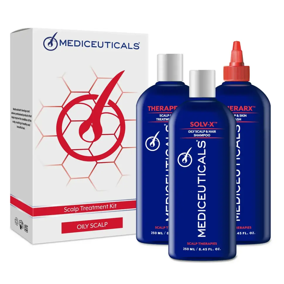Mediceuticals Набір для догляду за жирною шкірою голови Scalp Treatment Kit Oily Scalp 3pc (Solv-X) 3*250 мл