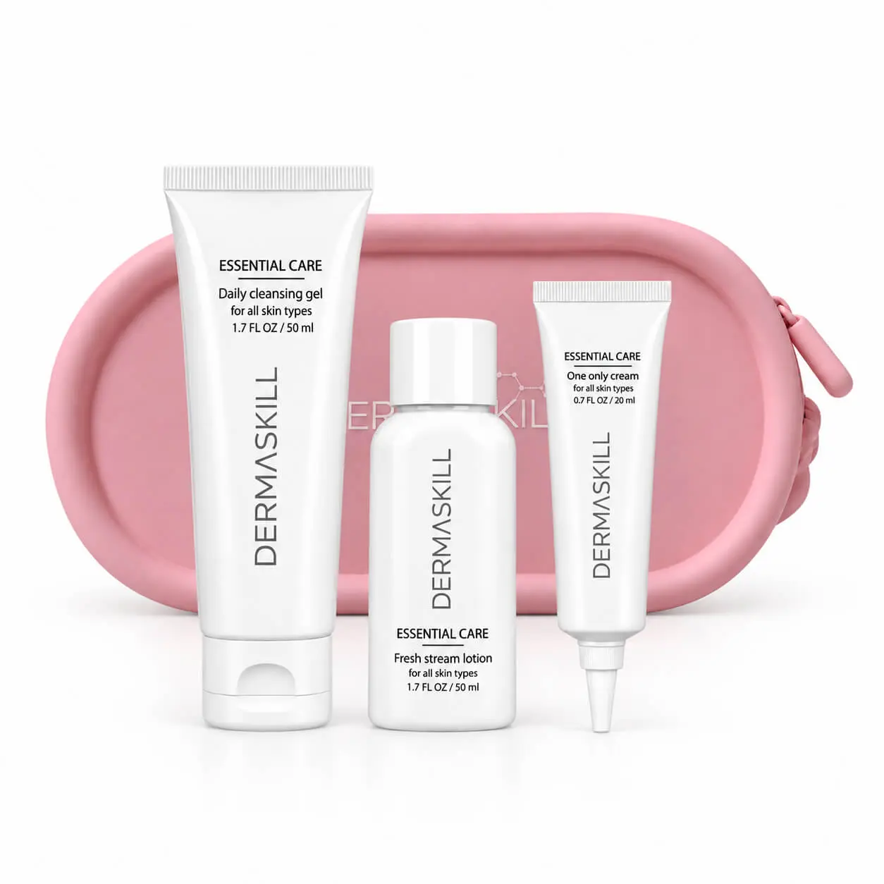 Набір базового догляду DERMASKILL TRAVEL SIZE у косметичці
