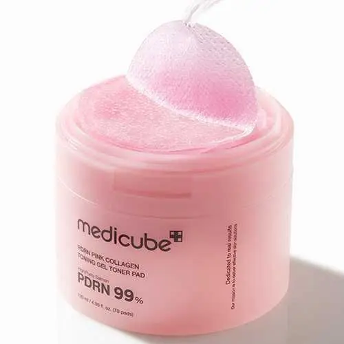 Medicube Тонізуючі гелеві педи з полінуклеотидами та колагеном PDRN Pink Collagen Toning Gel Toner Pad 70 шт - фото 2