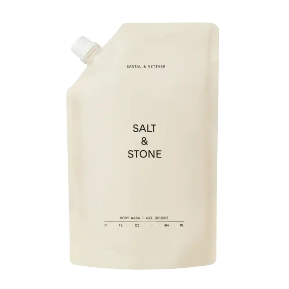 Salt & Stone Антиоксидантний гель для душу з ароматом сандалового дерева та ветиверу Body Wash Santal & Vetiver (рефіл) 946 мл