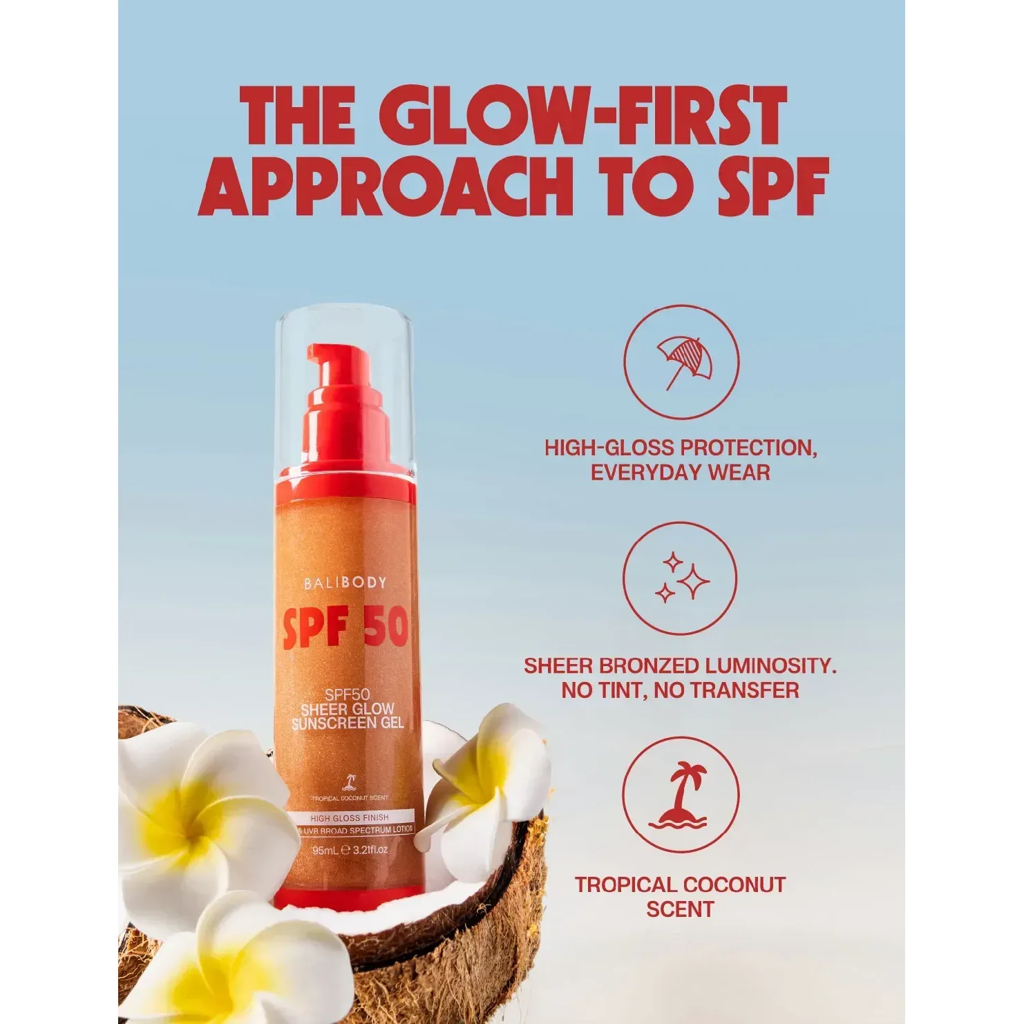 Bali Body Солнцезащитный гель SPF50 с эффектом природного сияния Sheer Glow Sunscreen Gel SPF50 95 мл - фото 5