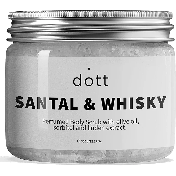 Dott Парфюмерный скраб для тела с маслом оливки, сорбитолом и экстрактом липы SANTAL &amp; WHISKY 350 гр