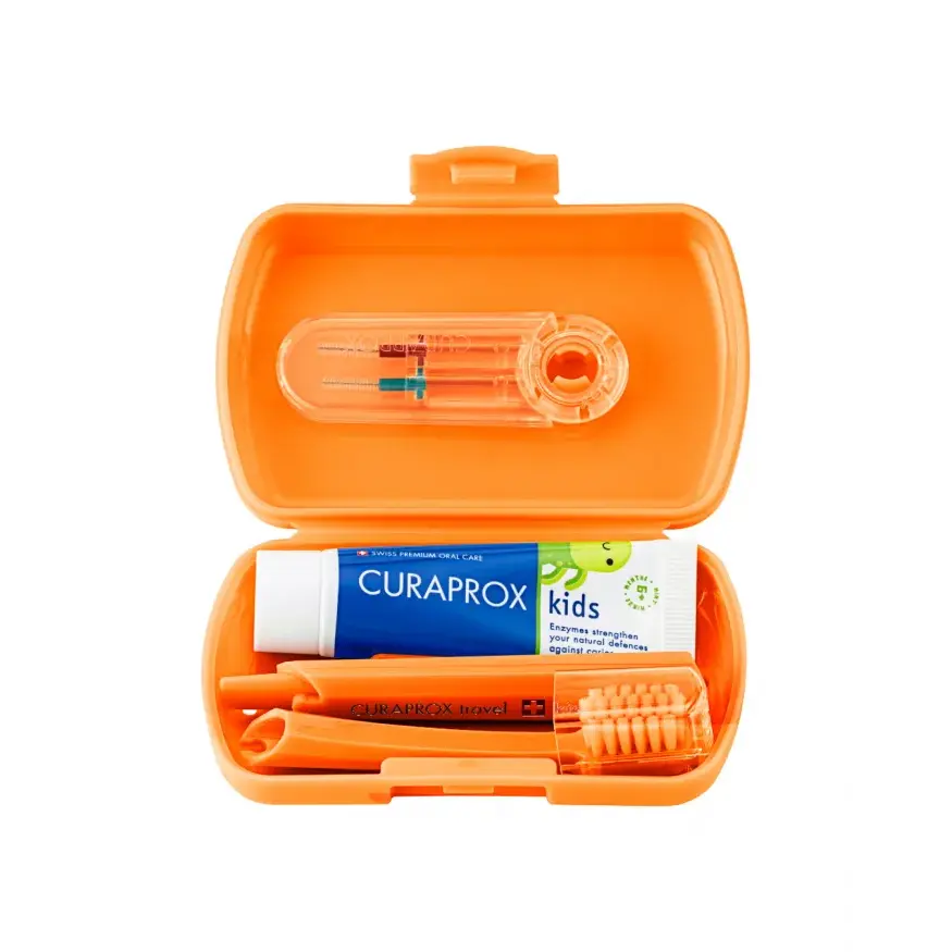 Curaprox Дорожній набір дитячий з 6 до 12 років Travel Set Kids Orange - фото 2