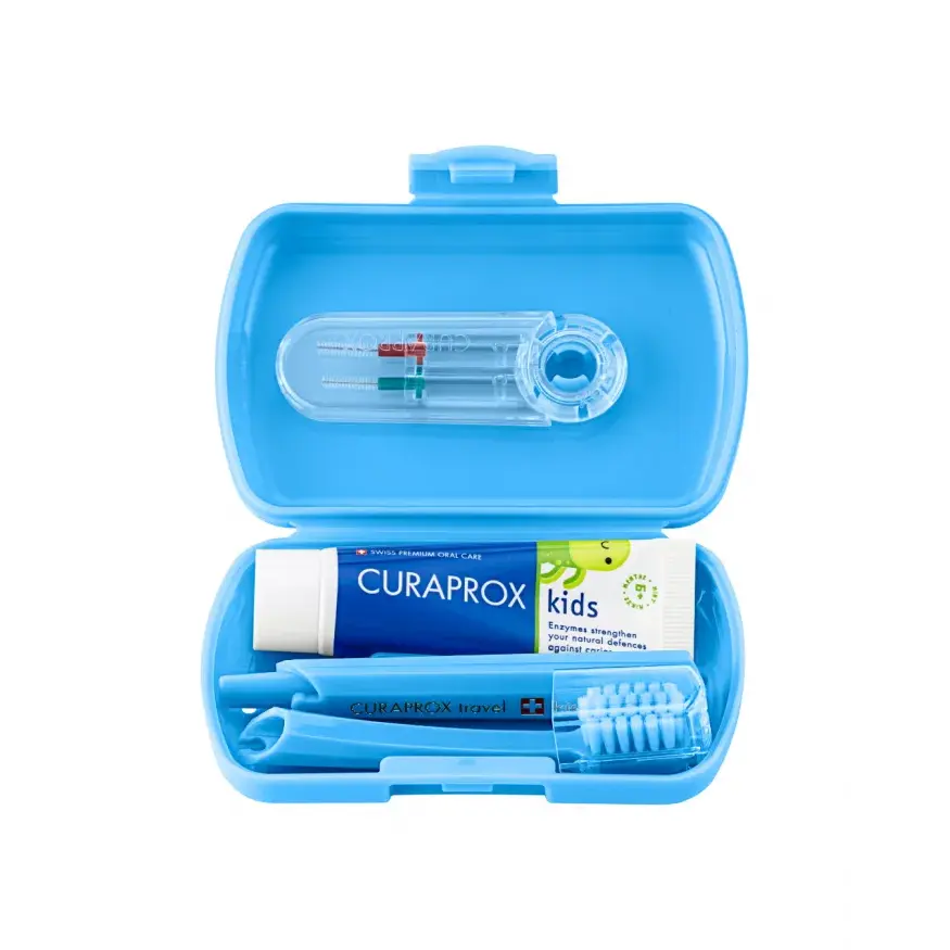 Curaprox Дорожній набір дитячий з 6 до 12 років Travel Set Kids Blue - фото 2