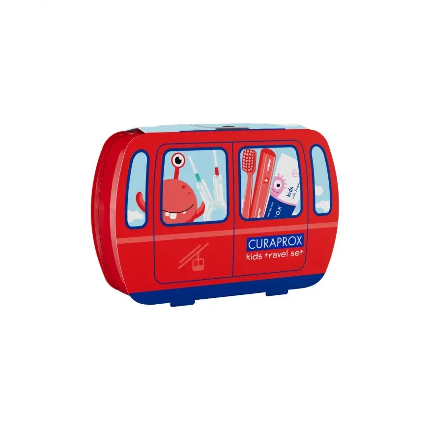 Curaprox Детский дорожный набор с 6 до 12 лет Travel Set Kids Red