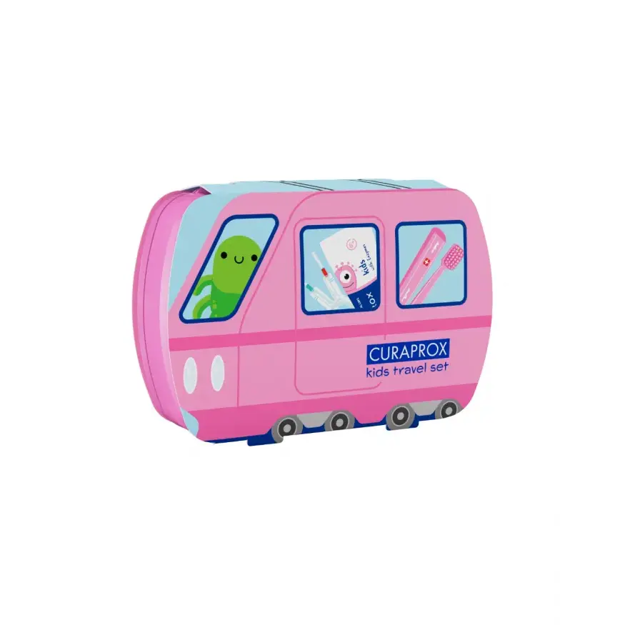 Curaprox Детский дорожный набор с 6 до 12 лет Travel Set Kids Pink