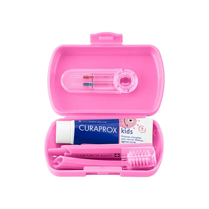 Curaprox Дорожній набір дитячий з 6 до 12 років Travel Set Kids Pink - фото 2