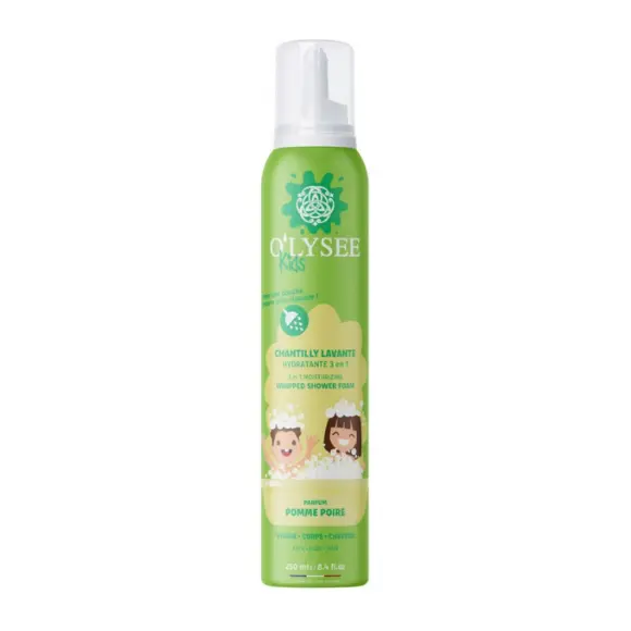 O'lysee Дитяча крем-пінка для купання 3 в 1 з ароматом яблука та груші Whipped Shower Foam Apple & Pear 250 мл