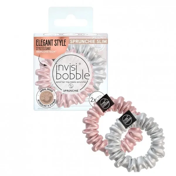Invisibobble Резинка-браслет для волос SPRUNCHIE Slim Bella Chrome шт